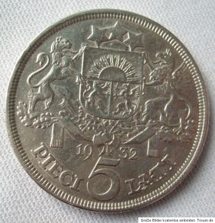 Lati 1932, Lettland Latvia, Silber 835