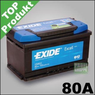 EXIDE EXCELL / 80Ah / Autobatterie / Starterbatterie / Batterie