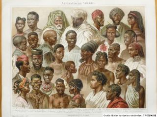 Afrikanische Völker, Chromo   Lithographie, 1888, M4