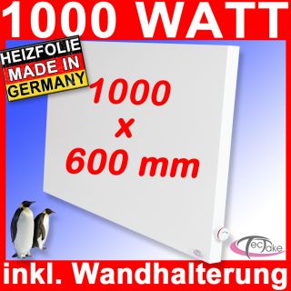 Infrarotheizung 1000 Watt manueller Thermostatregler Elektroheizung