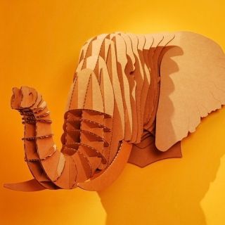 CARDBOARD SAFARI 3D PUZZLE wandbild deko geweih L Eyan der Elefant