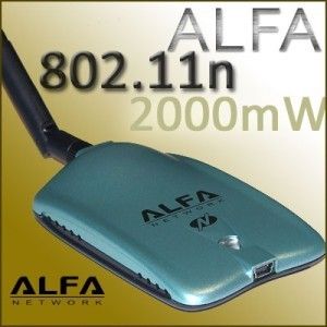 Alfa 2000mW AWUSO36NH 802.11N USB Adapter Wireless N 2W