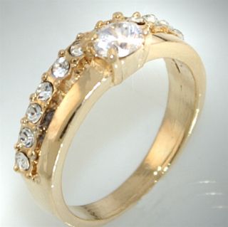 R810/18 Neu Luxus Damen Gold Ring m. Zirkonia & Strass Schmuck/Ringe
