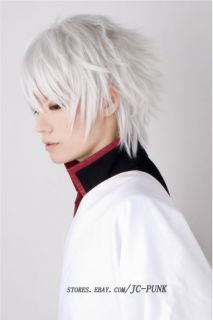 260 Gintama Sakata Gintoki Silver White Cosplay Wig short wig