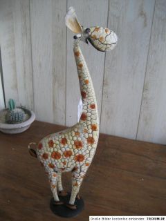 Giraffe Blech Deko Schrank 60 cm hell Tier Skulptur