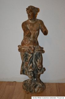 Barock Figur Holz (Linde?) geschnitzt um 1700. Die Gesamthöhe