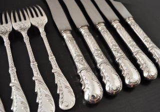 Jugendstil Besteck Art nouveau Cutlery Silber Plated 1A