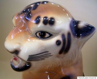große alte Keramik Figur Tiger Baby 31,5cm