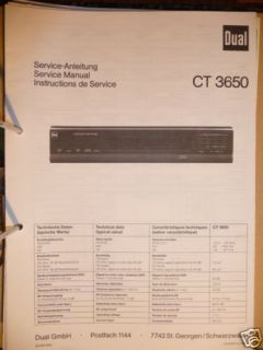Service Manual für Dual CT 3650 Tuner, ORIGINAL