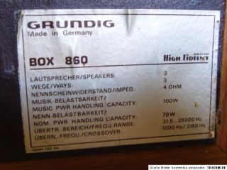 Grundig Box 860 Lautsprecher High Fidelity TOP