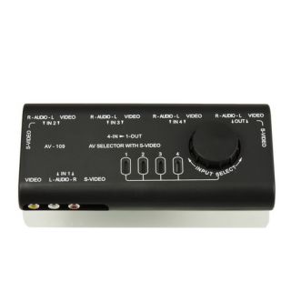 AV Audio Video Signal Switcher 4 Input 1 Output Switch +RCA cable