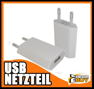USB Adapter Ladeadapter Ladegeraet Netzteil weiss fuer iPhone 4 4s