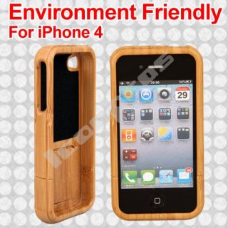 Bambus Schale Schutzhülle Etui Gehäuse für Apple iPhone 4G