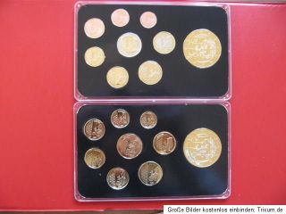 Euro Proben KMS vergoldet in Plasteverpackung Monaco 2012 Vatikan 2005