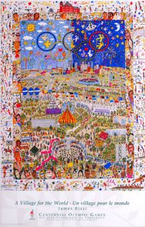 James Rizzi Poster Kunstdruck A Village for the world 1996 Olympische