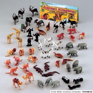 100x Zootiere aus Kunststoff Löwe Giraffe Gorilla Elefant Zebra usw
