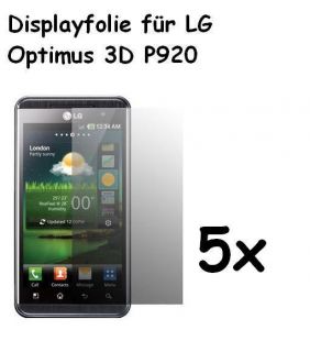 5x Schutzfolie Folie Displayschutz für LG Optimus 3D P920