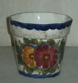 Übertopf F.L Deruta ,Blumenübertopf Keramik,H.13,5cm / Ø15cm,Italy