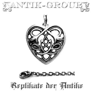 CELTIC HEART + Kette 925 Kelten Schmuck Gothic Amulett