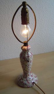 Art Deco Lampe Lampenfuß Keramik Porzellan ? Messing gemart LW Bonn
