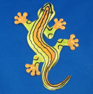 Metall Gecko ca. 12 cm Metall Reptil Wand Wanddeko Dekoration
