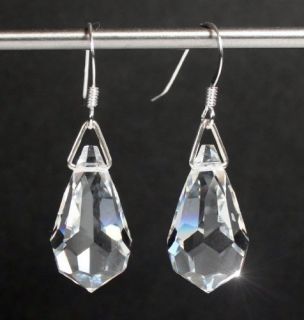 Silber 925 Ohrringe gefertigt mit SWAROVSKI ELEMENTS Kristall Tropfen