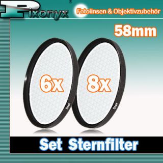 Filterset Gitterfilter 58mm Effektfilter x6 x8
