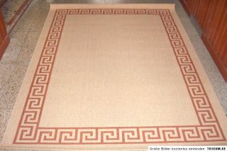 Edler SISAL Teppich, ca.230x170 cm, Griechische Bordüre