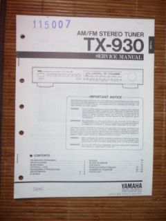 Service Manual Yamaha TX 930 Tuner ,ORIGINAL