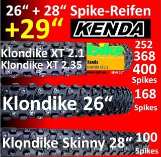 Spike Reifen Kenda Klondike 2,35/2.1/Skinny/K1013/K946/K1014/MTB