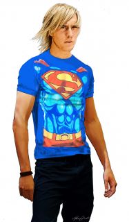SUPERMAN T SHIRT CLARK KENT DC COMICS MUSCLE COSTUME TEE S