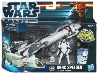 Star Wars Episode III Hasbro Fahrzeug Clone Trooper with BARC Speeder