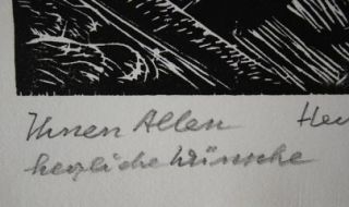 Erich Heckel  original HOLZSCHNITT , handsigniert , JAHRESBLATT 1965