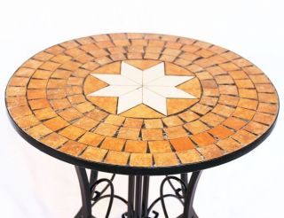 Tisch Mosaik Merano 12001 Gartentisch D 60cm Metall Beistelltisch