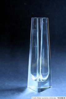 Kristallglas Vase Flächenschliff 6 kantig __ Josephinenhütte