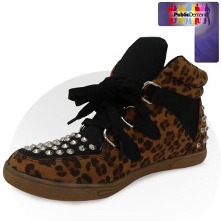 ByPublicDemand   V1X NEW WOMENs LADIEs TRENDY sTUDDED LACE UP TRAINER