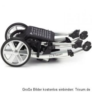 Römer Britax B Smart 4 Kombi   Kinderwagen Black & Kinderwagenaufsatz
