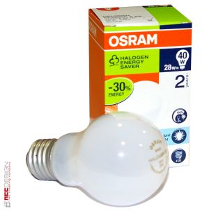 OSRAM Glühbirne 28W / 40W MATT E27 Glühlampe Energiesparlampe Eco