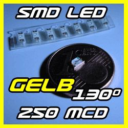 10 SMD LED Gelb Yellow 250mcd 0603 0805 1206 LEDs 130°