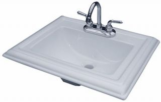 Cascadian Marketing L2010 4 Royal Square Drop In Lavatory Sink, White