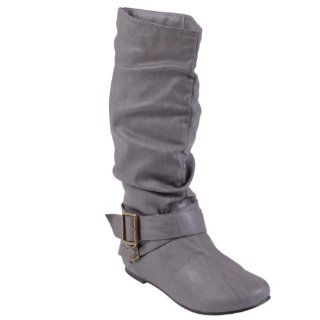 Glaze by Adi Slouchy Flat Boot with Side Buckle Shoes