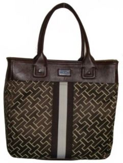 Womens Tommy Hilfiger Large Tote Handbag (Chocolate/Tan