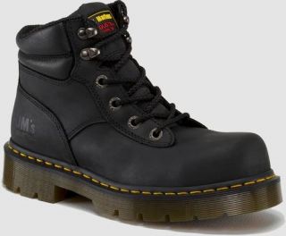 burnham St 6 tie boot black industrial greasy steel toe. Shoes
