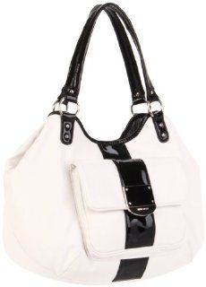  Nine West Womens Fair and Sq Tote,White/Black,One Size Shoes
