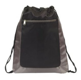Deluxe Cinch Drawstring Backpack Bookpack Bag, Black by