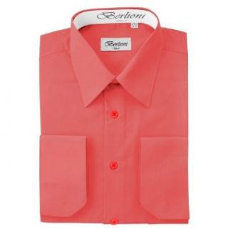 Elegant Mens Button Down Coral Dress Shirt (XLarge   17