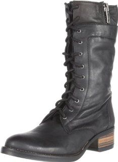  Steve Madden Womens Batell Flat Boot,Black Leather,7.5 M US Shoes