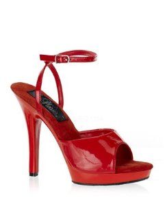 Red Patent Ankle Wrap Platform Sandal   11 Shoes