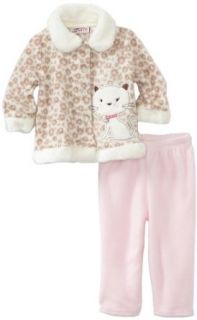 Infant 2 Piece Cheetah Print Kitty Pant Set, Pink, 12 Months Clothing