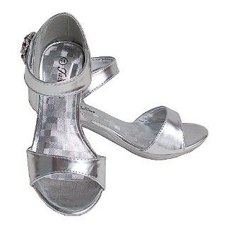 Girls Silver Rhinestone Open Toe Kitten Heel Shoes 13 Fabulous Shoes
